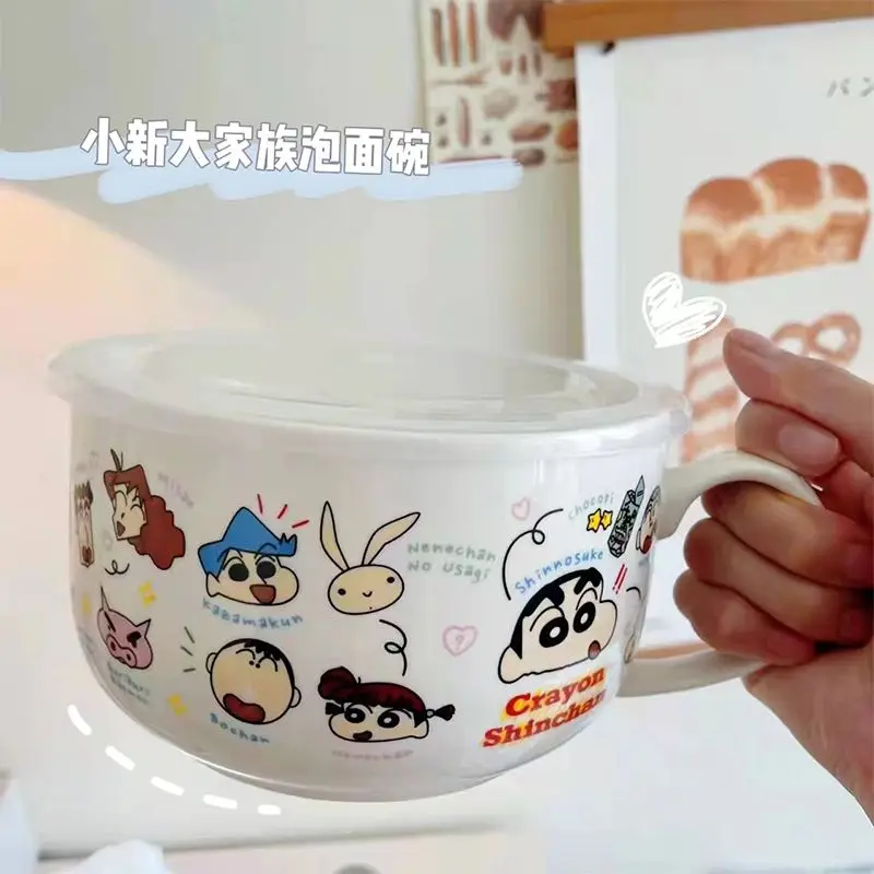 

1000 мл Crayon Shin-Chan мультфильм студенческое общежитие большая емкость утолщенная керамическая миска для лапши Kawaii аниме подарки для детей