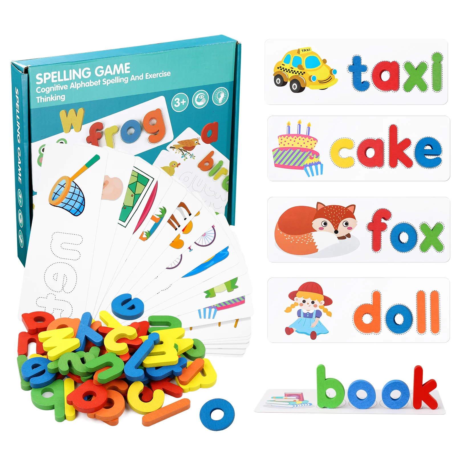 

NUOBESTY 1 Set Spelling Words Game 26 English Alphabet Early Learning Cognitive Tool Word Spelling Exercises Games Pedagogical