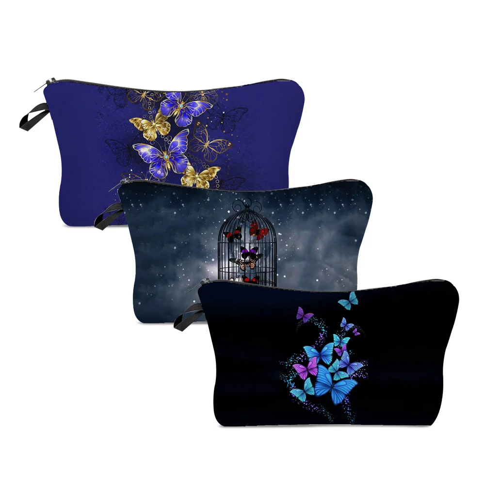 

Женская портативная косметичка с принтом бабочки, сумочка для мытья, дорожный Органайзер на молнии для хранения туалетных принадлежностей,...