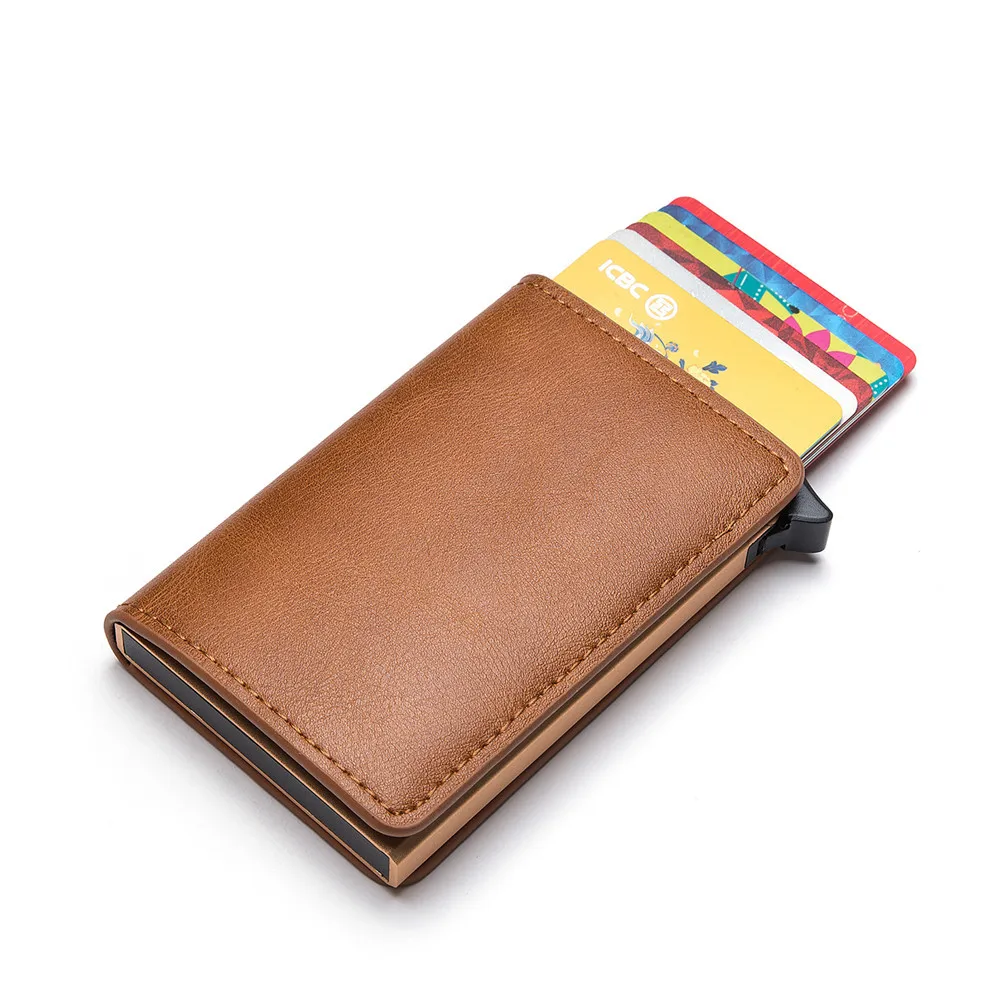 

RFID automatic pop-up aluminum alloy card bag wallet shielded anti-theft card bag