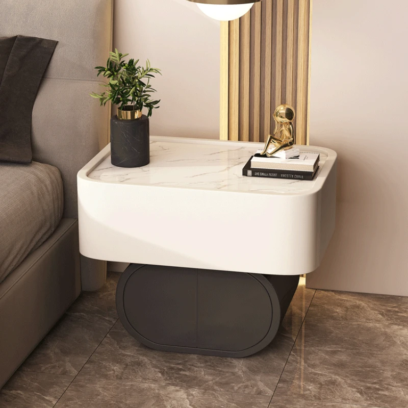 

Installation Free Slate Bedside Cabinet Bedroom Luxury Drawer Nightstand New Style Sofa Side Table Living Room Home Furniture