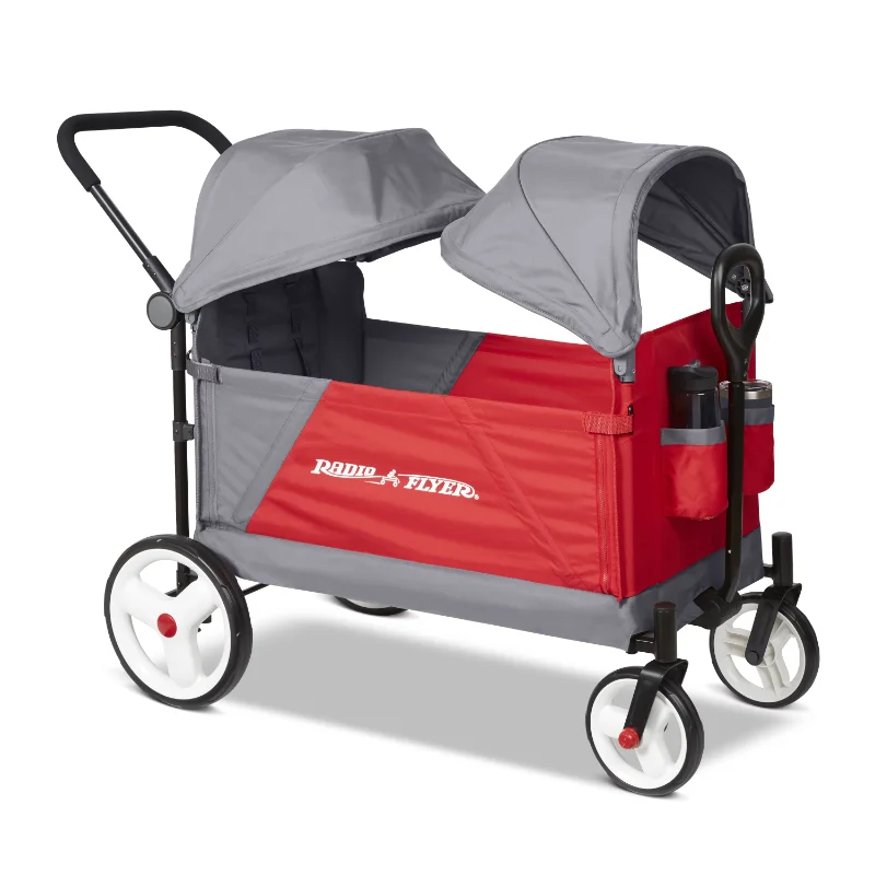 Wagon with Canopies, Folding Wagon, Gray and Red