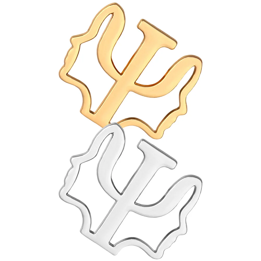 2 Pcs Collar Pin Symbol Lapel Cap Decorations Psi Brooch Badge Scarf Birthday European American Jewelries Women Hats