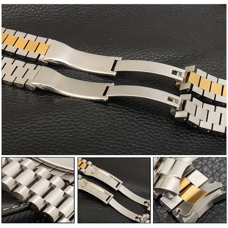 20mm Five Beads Full Solid Watch Strap For Rolex Luxury Series Man Watch Sports Waterproof Steel Bracelet Women Watch Band