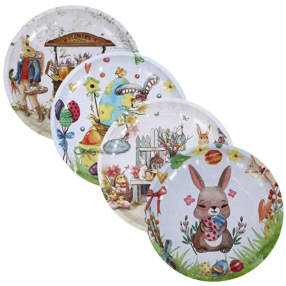 

Bunny Cake Plate Cake Plate Desktop Decor Rabbit Iron Fruit Plate Key Household Candy Tray Metal Snacks Plate