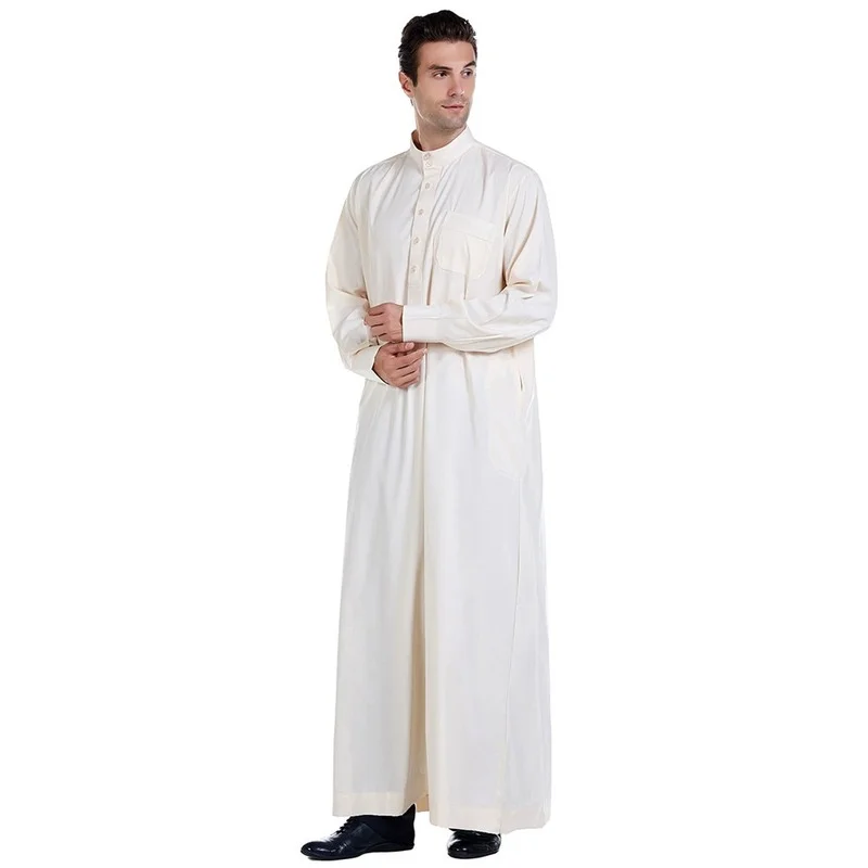 Men's Muslim Robe Daily Loose Casual Stand Collar Muslim Arab Middle East Men's Robe Africa Business Casual New Fashion 2022