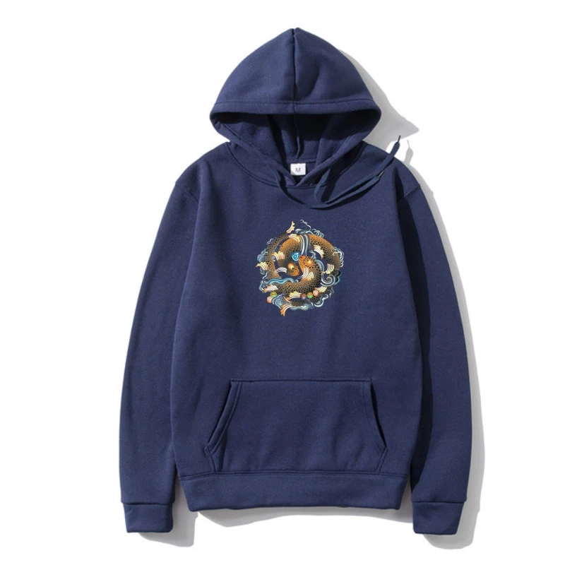 

Funny Design Mandala Lotus SweaSweatSweatshir Hoody Men Summer Hoodys Hoodys Yin Yang Fish Outerwear Colorful Japan Carp Outerwe