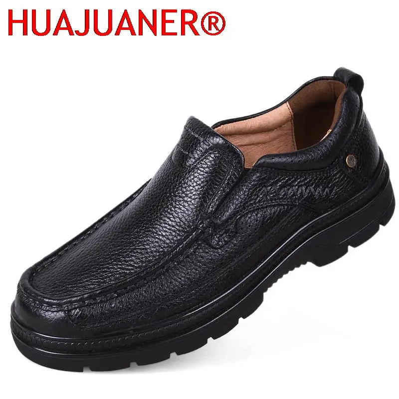 

High Quality Men Casual Genuine Leather Shoes Brand Mens Slip on Shoes Male Comfortable Handmade Outdoor Tooling Luxury Loafers