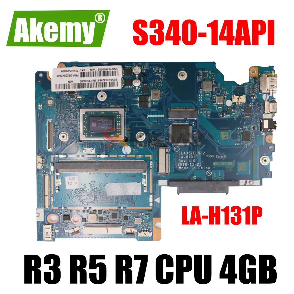 

For Lenovo Ideapad S340-14API Laptop Motherboard Mainboard LA-H131P Motherboard CPU R3-3200U R5-3500U R7-3700U AMD 4GB RAM