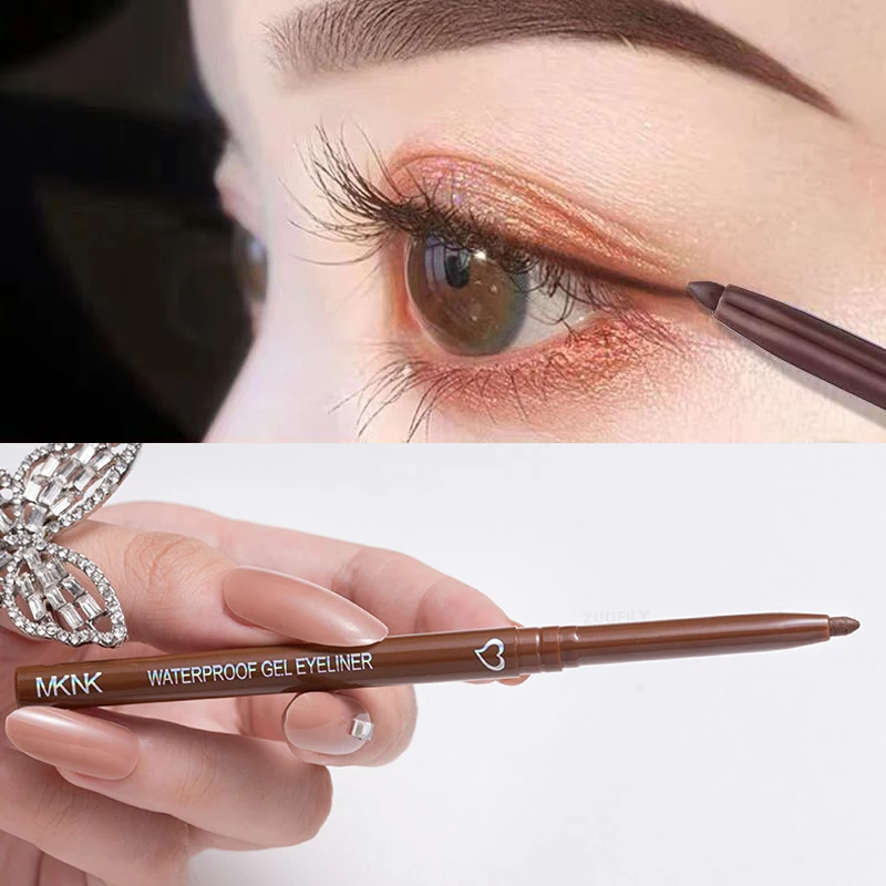 

1pc Waterproof Eyeliner Gel Pencil Matte Silkworm Eyeliner Pen Brown Lasting Not Blooming Quick Drying Eye Liner Gel Pen Makeup