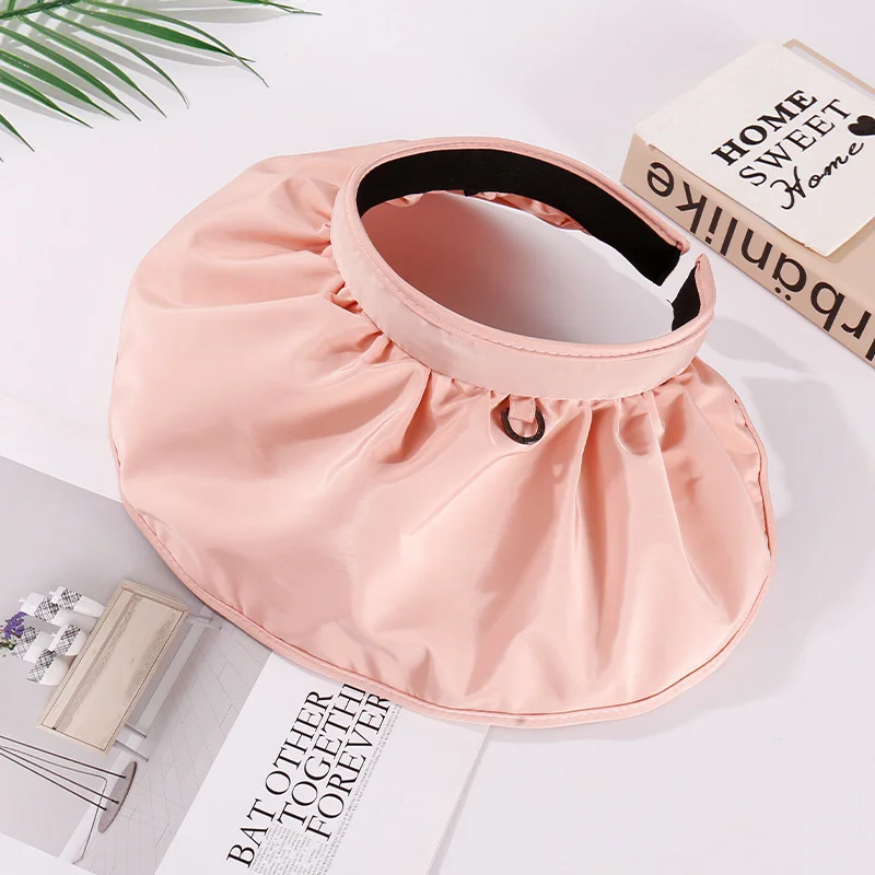 

Fashion Sunscreen Shell Hat Women Simple Shell Empty Top Hat Big Brim Sun Hat Female Sun Protection Hats Sun-proof Cap Hair Band