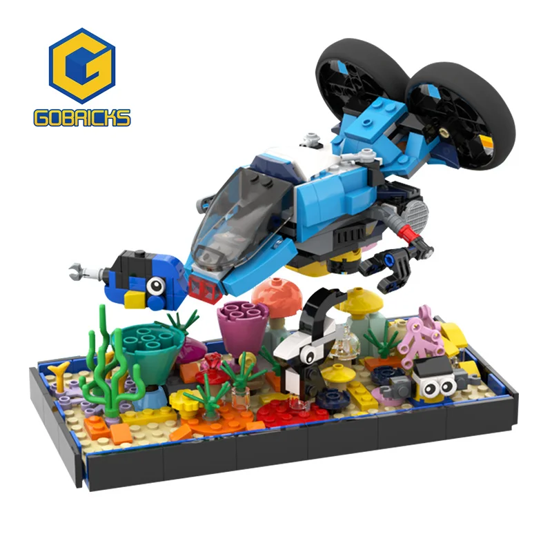 

Набор строительных блоков gobrick MOC, подводная лодка, креативные растения, кубики для подводного мира, Детские сборные игрушки