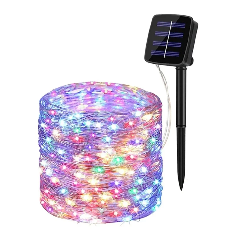 Рождественская гирлянда на солнечной батарее, водонепроницаемая уличная лампа-лента, Рождественское украшение для сада, 32 м
