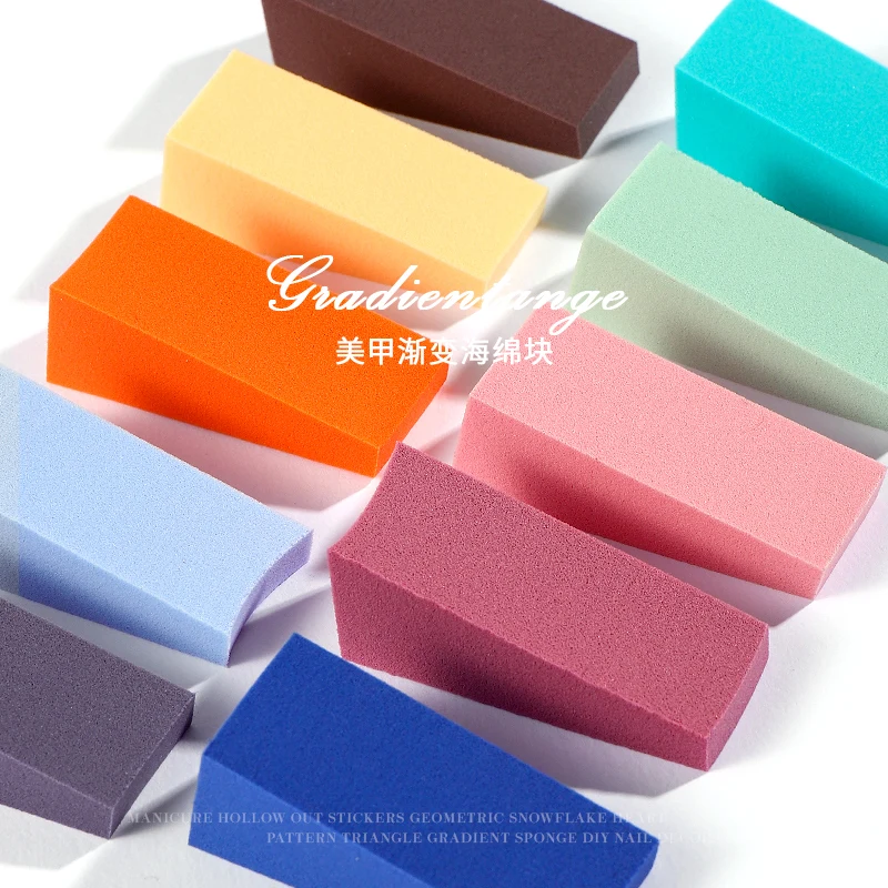 

8/24PCS Soft Triangle Nail Art Transfer Sponge Gradient Coloring Stamping Stamper Painting Image Stamp Foam Polish Gel UV Tool