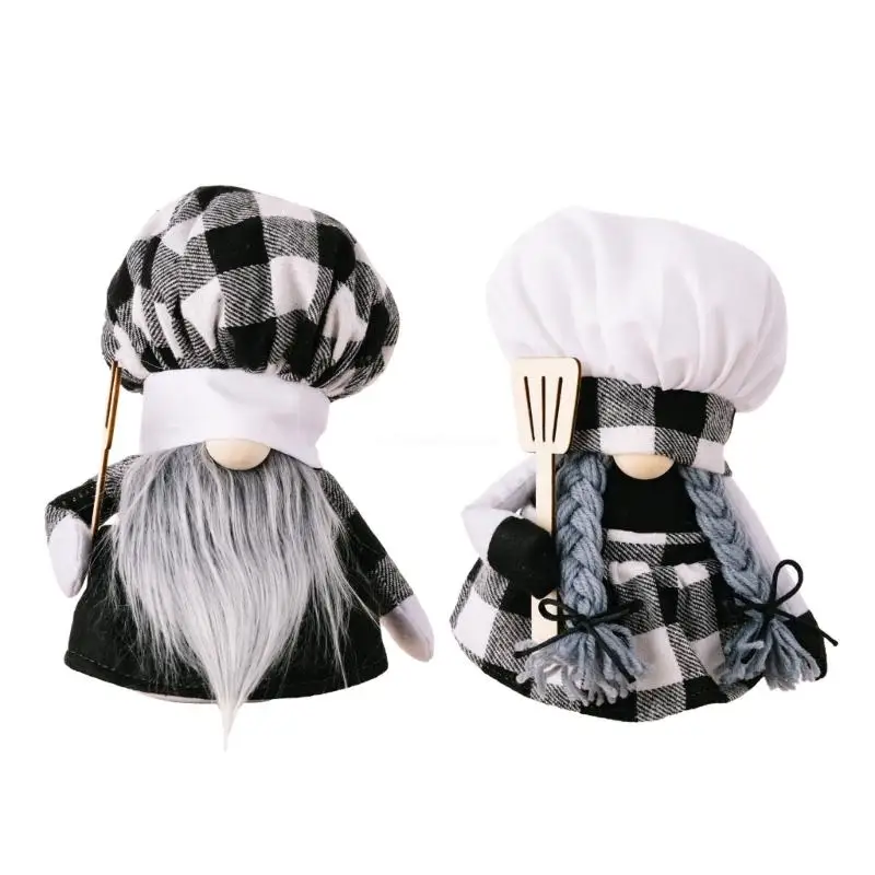 

Kitchen Chef Gnomes Plush Farmhouse Scandinavian Swedish Gnomes for Tiered Tray Dropship