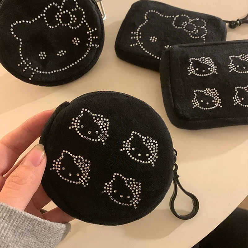 Sanrio милый мульти-головы черный Hello Kitty горячий бриллиант искусственный аниме