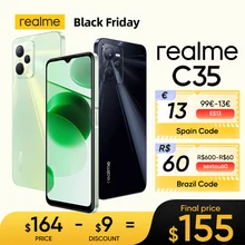 [Buy Now] realme C35 Russian Version Smartphone 6.6' FHD Unisoc T616 Octa Core Processor 50MP Camera 18W 5000mAh Battery NFC