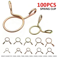10pcs spring clip double wire spring hose clamps fuel line hose tube clips assortment fuel line hose tube clips