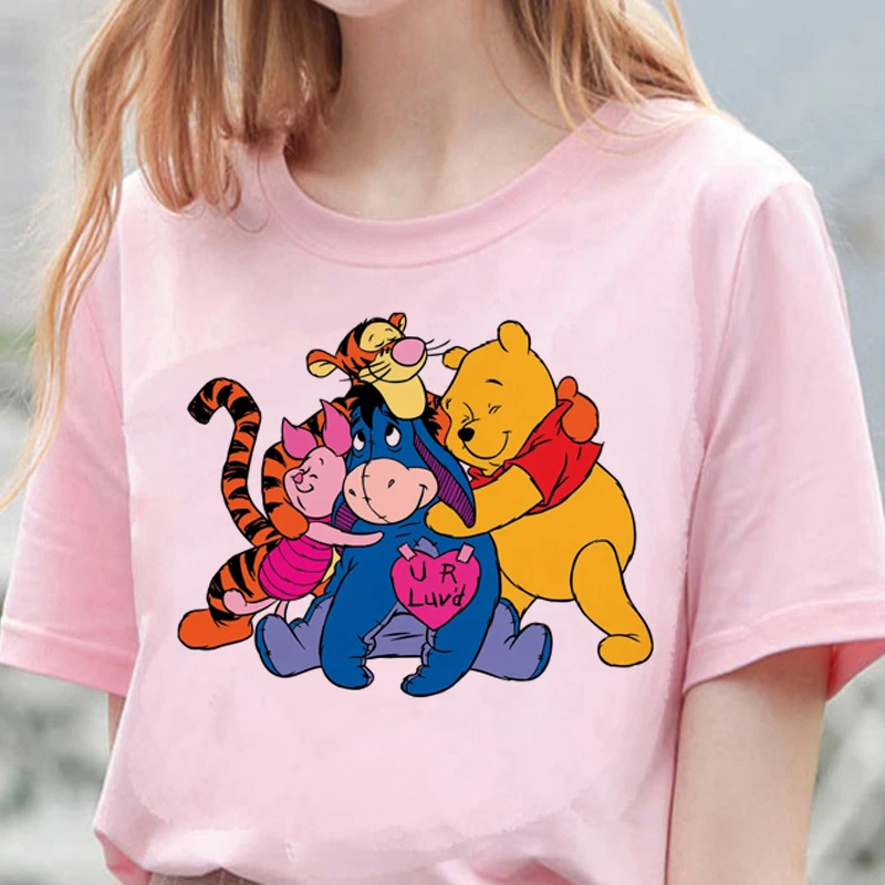 

Kawaii Disney Series Unisex Cartoon T Shirt Women Mickey Minnie Anime Disney Princess Donald Duck Stitch Couple Graphic Tees