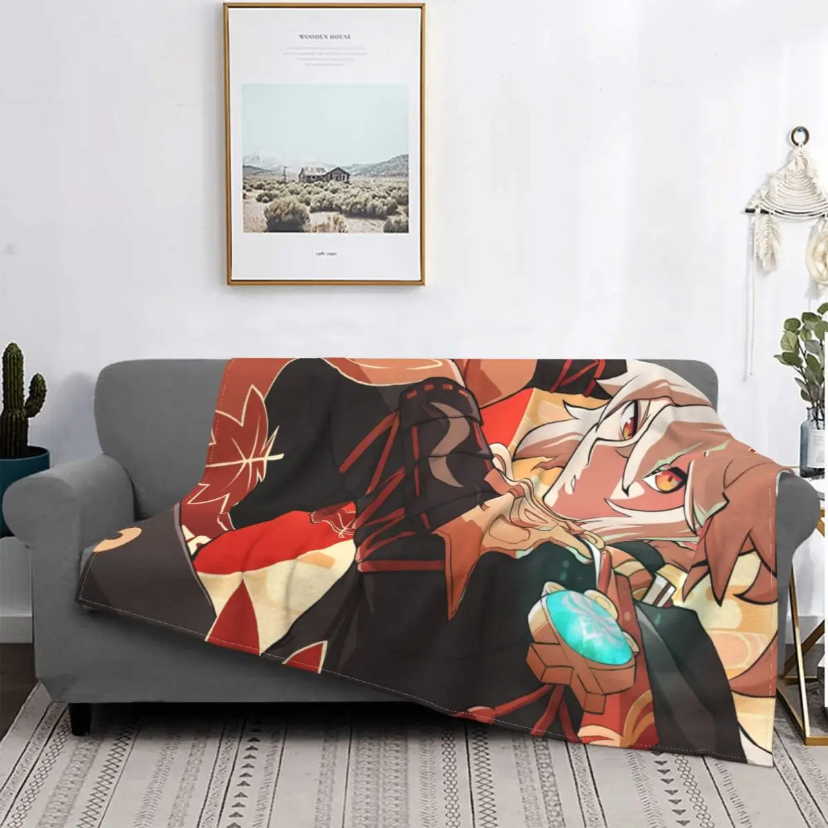 

Kazuha Genshin Impact Games Blankets Flannel Decoration Breathable Lightweight Throw Blankets for Home Car Bedspread