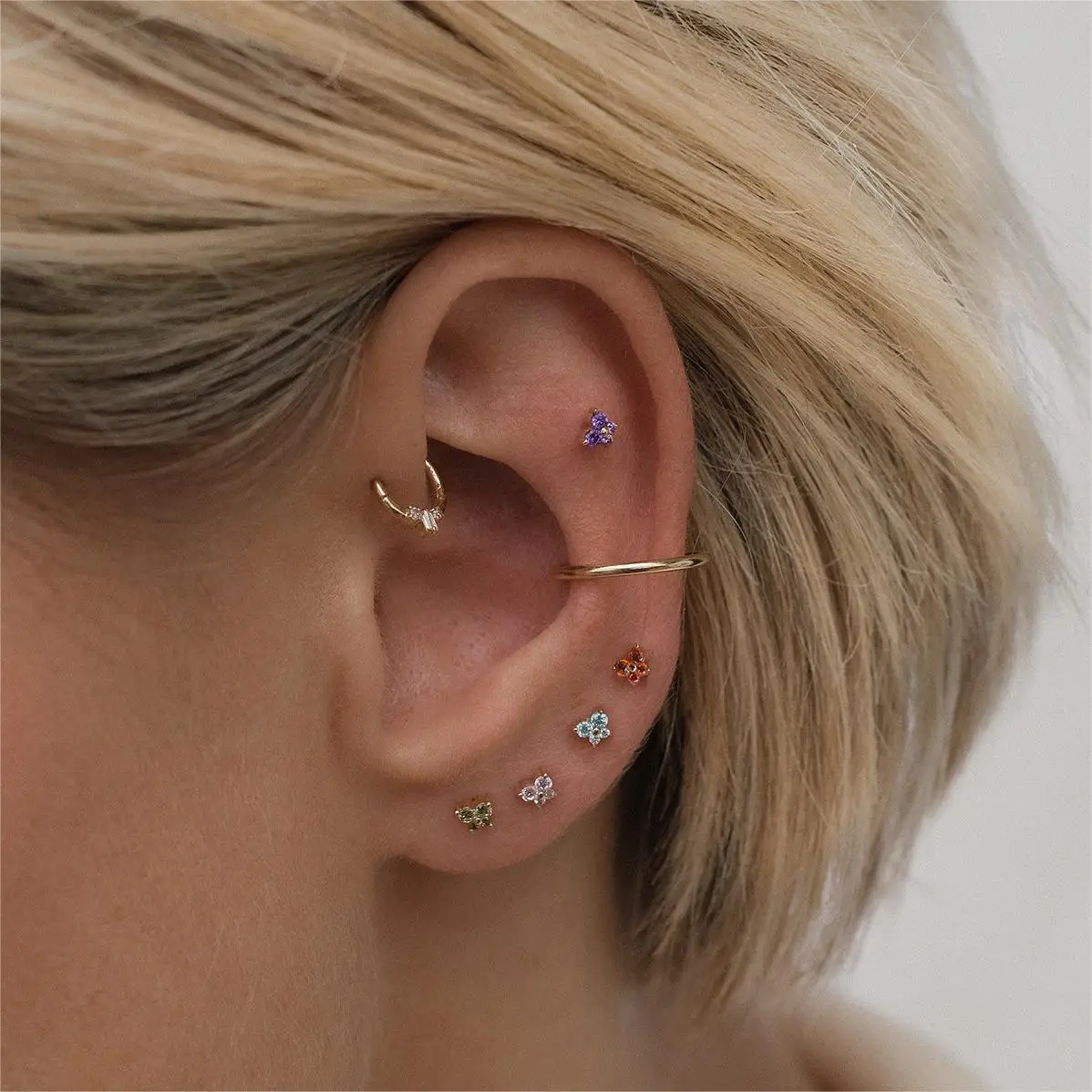 1 шт. мини-серьги-гвоздики из нержавеющей стали с камнем 12 созвездий