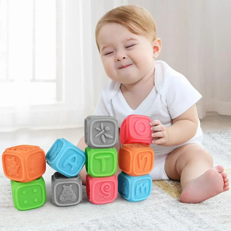 

10 шт., Детский развивающий игрушечный пазл из мягкого силикона
