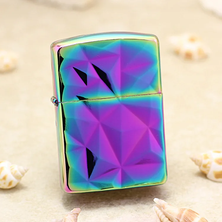 

Оригинальная зажигалка Zippo с защитой от ветра и геометрическим рисунком, сигаретная керосиновая зажигалка с кристаллом Mirage, подарок с защит...