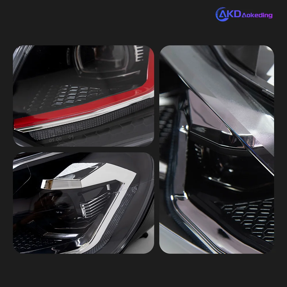 Фото Фара AKD для VW Golf 6 MK6, светодиодная фара 2009-2012, Golf6, ДХО, указатель поворота, дальний свет, линза-проектор Angel Eye №1