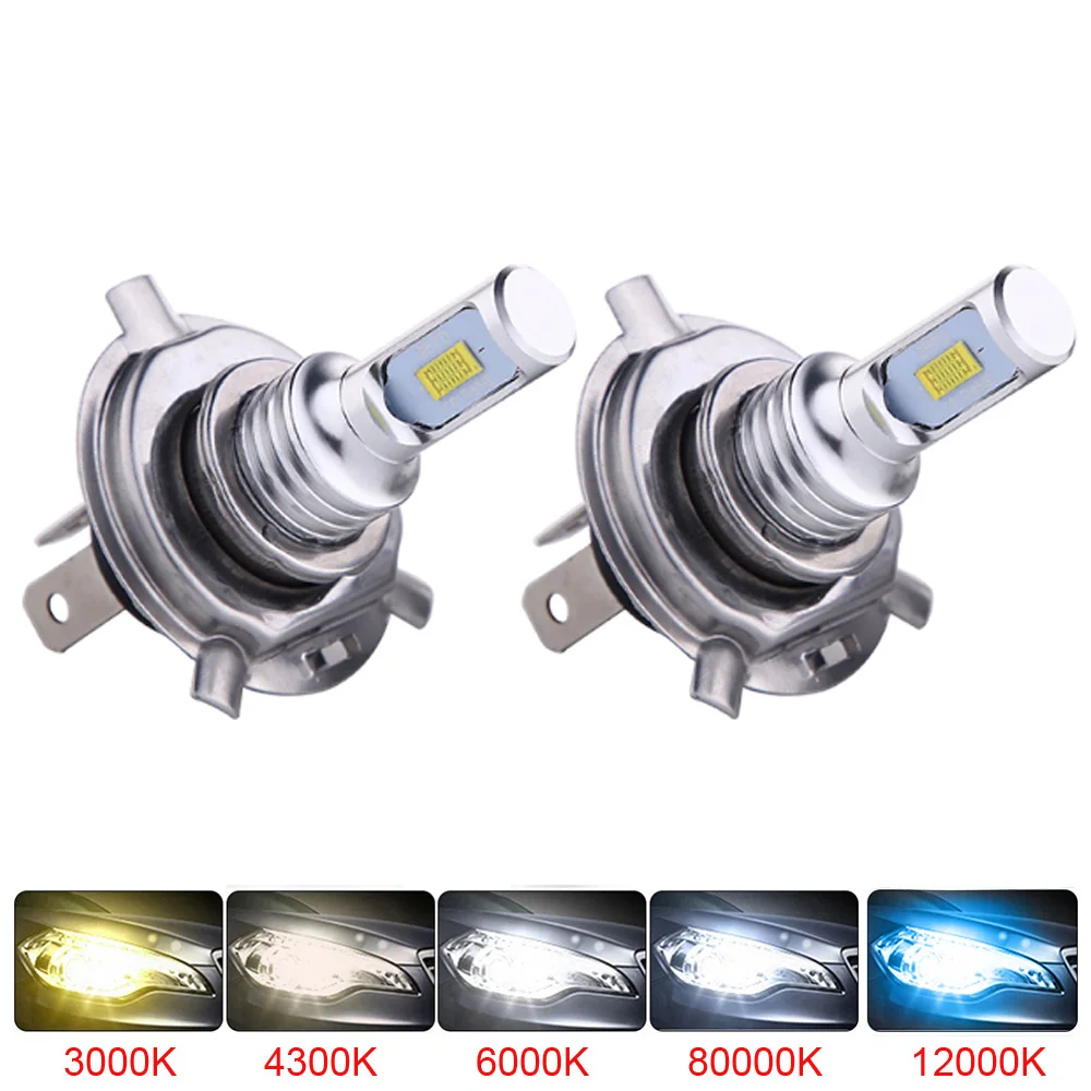 

2Pcs CSP H1 H4 H11 H7 LED Headlight Bulbs Conversion Dual Diodes Beam 9005 9006 HB3 HB4 Car Fog Lamp 20000LM Mini Nebbia 4300K