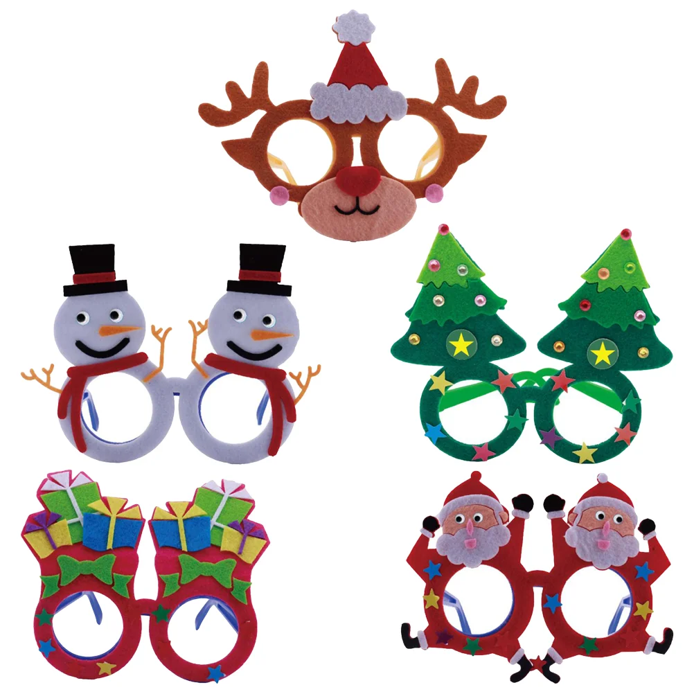

Christmas Eyeglasses Glassesdiy Party Kit Eyeglass Kids Costume Sunglasses Novelty Santa Frame Claus Material Eyewear Non
