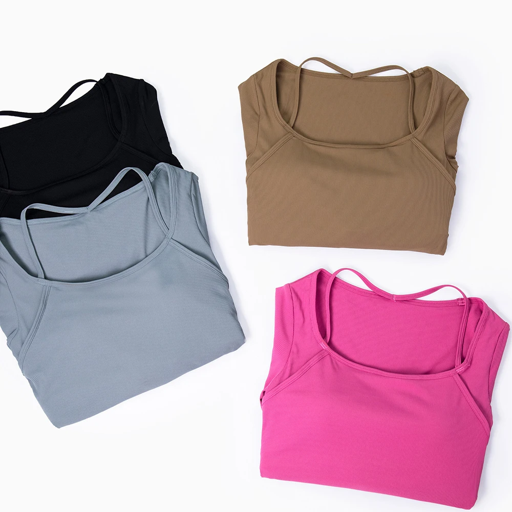 Yoga Shirts Gym Top Women Long Sleeve with Finger Tights Ribbed Sexy Neck Style Sportswear Women Sports T-shirt Yoga Top