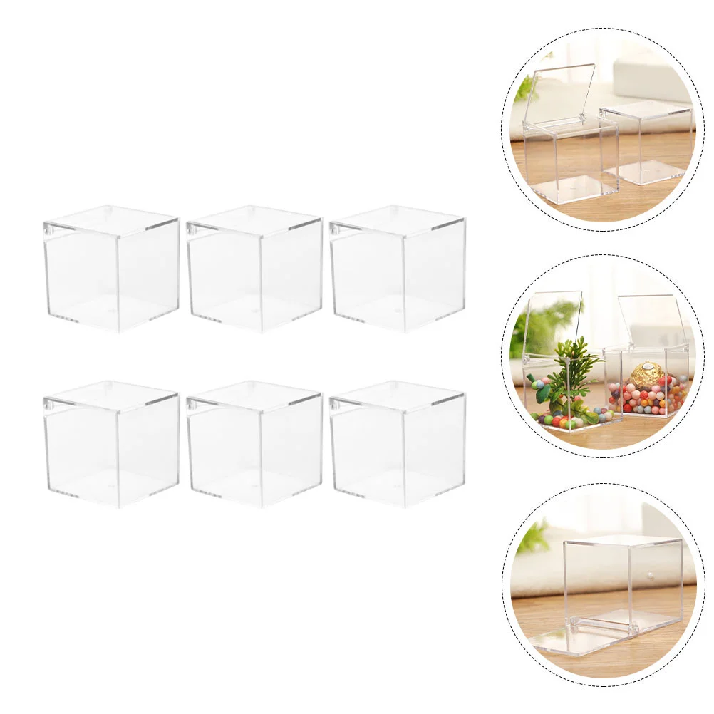 

6 Pcs Candy Case Clear Organizer Box Jewelry Boxes Gift Candy Boxes Jewelry Storage Box 6cm Jewelry Cases Party Favor Box