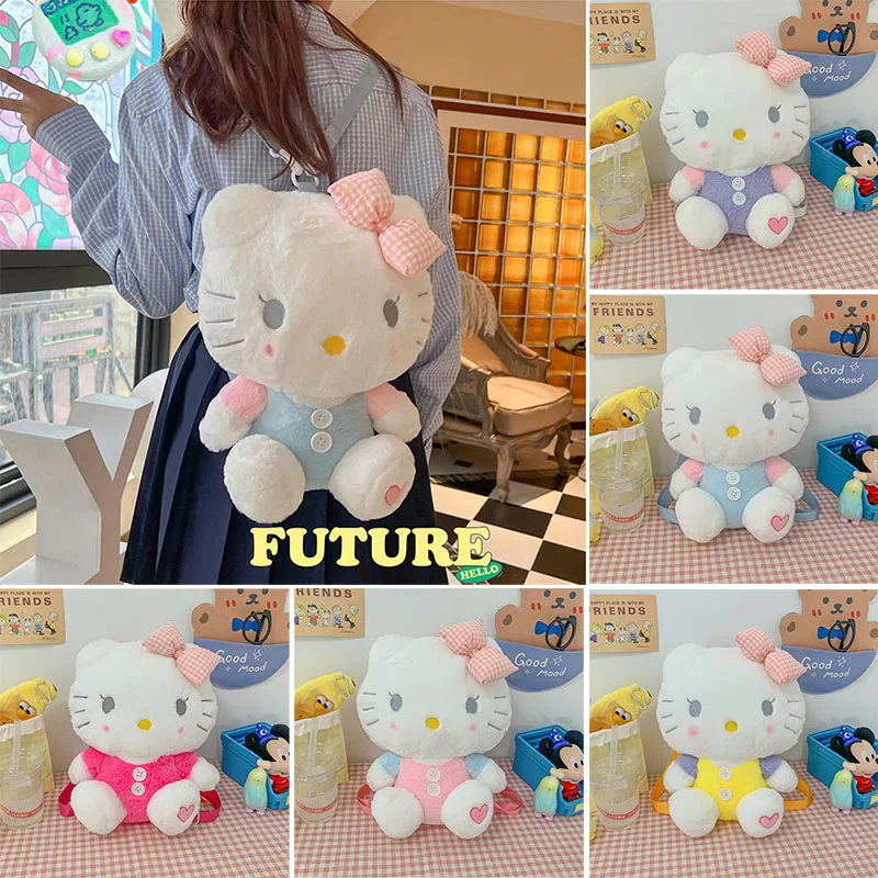 

Милые плюшевые сумки Hellokittys, Мультяшные сумки, аниме рюкзак, милые модные дорожные сумки для девочек, рождественские подарки на день рождени...