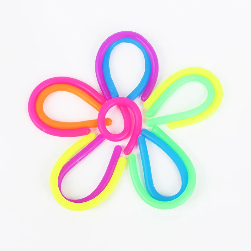 

Color Visual Sensory Decompression Tpr Soft Glue Noodle Elastic Rope Toy Diy Venting Decompression Tension Noodles