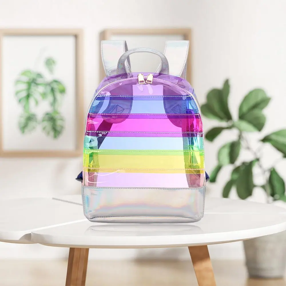 Waterproof Clear Backpack Heavy Duty PVC Transparent Large Capacity Backpack with Reinforced Strap for School, Work, Stadium, Tr