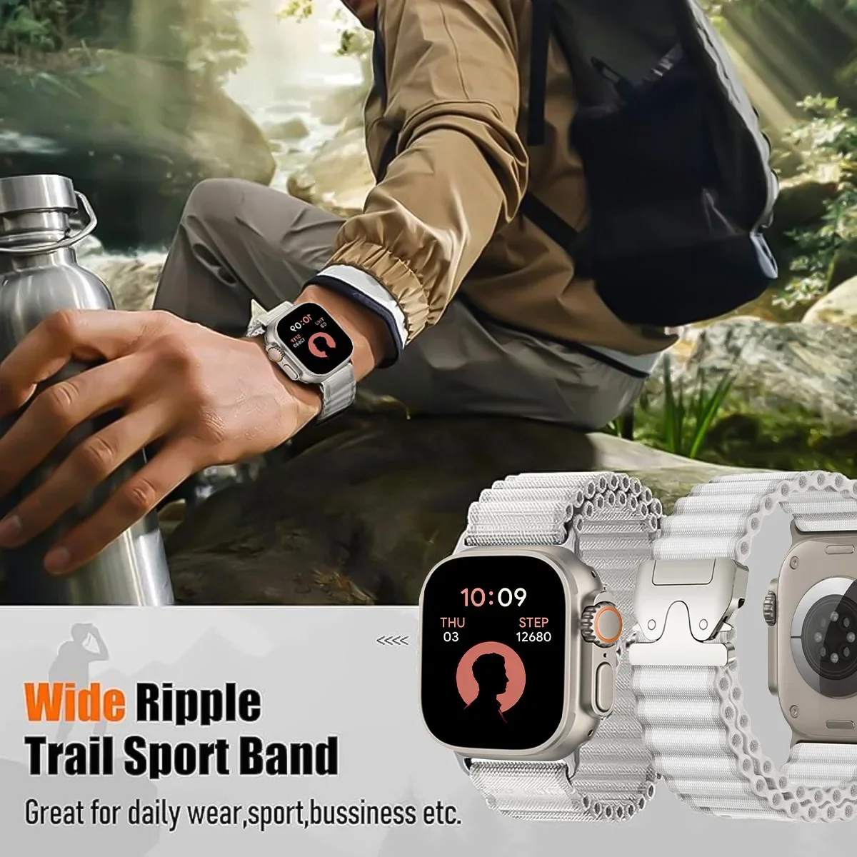 Фото Нейлоновый альпийский ремешок для Apple Watch Band 46 мм 49 мм 45 мм 44 мм 42 мм Браслет на запястье для IWatch Ultra 2 Series 10 9 7 8 6 5 4 Correa №5