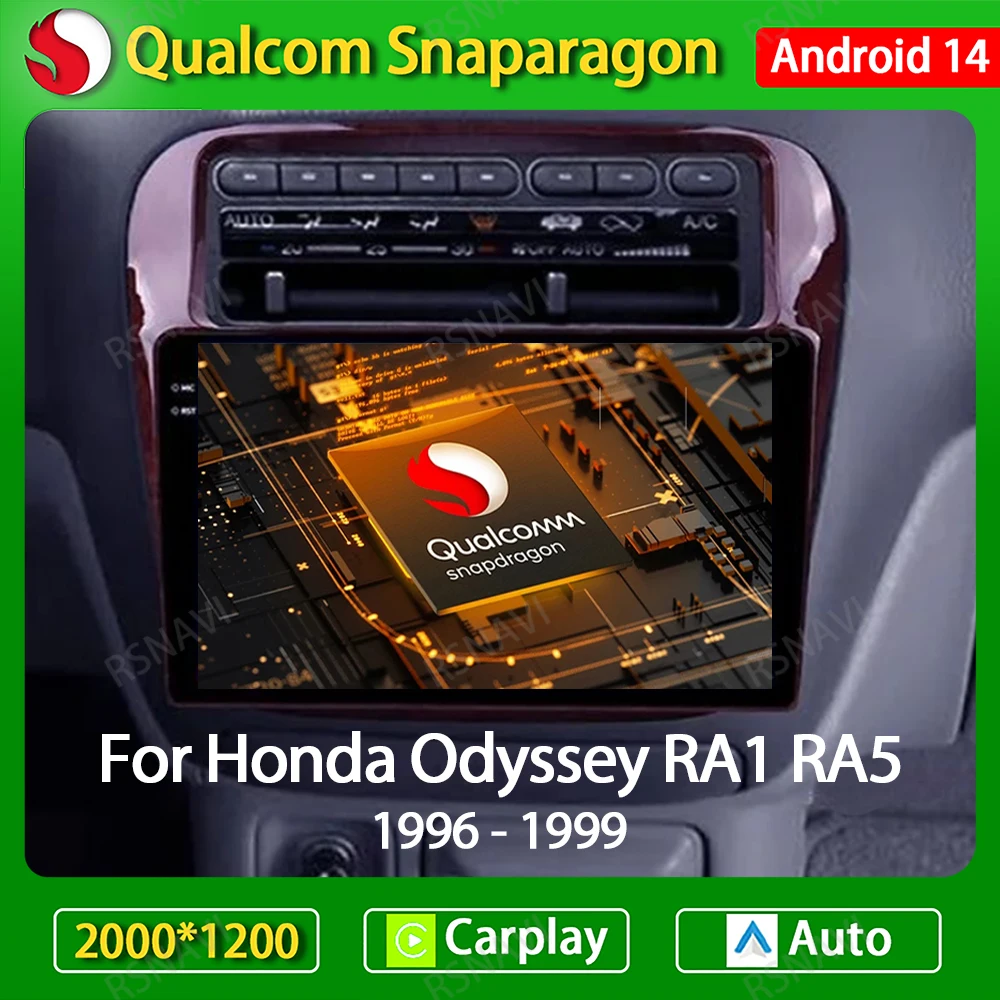 Автомобильный радиоприемник Android 14 для Honda Odyssey RA1 RA5 1996-1999 беспроводной