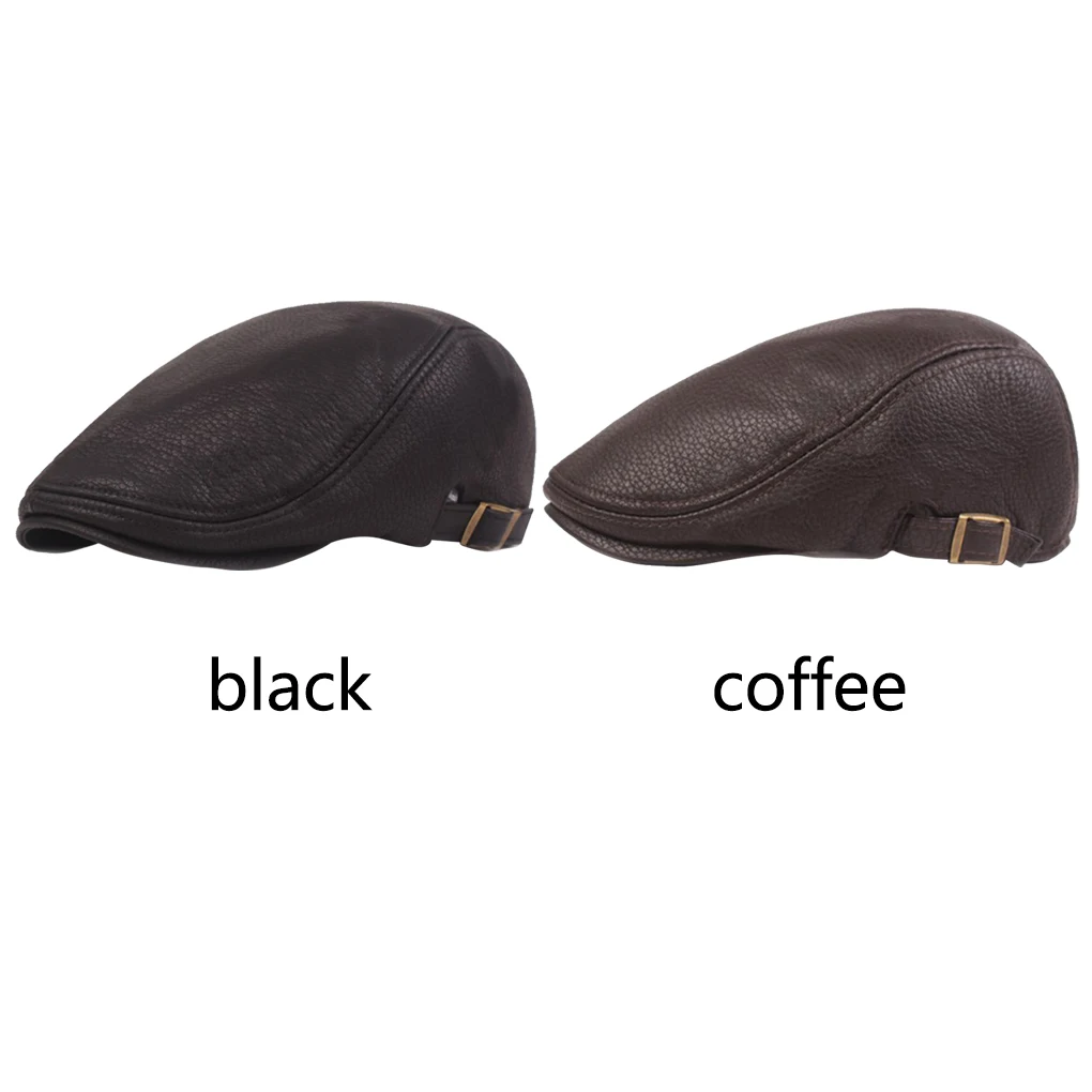 

Мужские береты, шапка во французском стиле, регулируемая из искусственной кожи, теплая дышащая Кожаная шапка, кепки газетчика, повседневные...