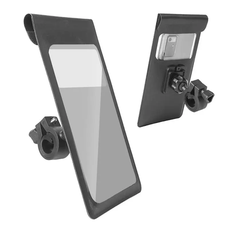 

Bike Phone Holder Rainproof Handlebar Rear Mirror Cellphone Bag Anti-shake Outdoor Cell Phone Mount Pouch Cycling Accessories