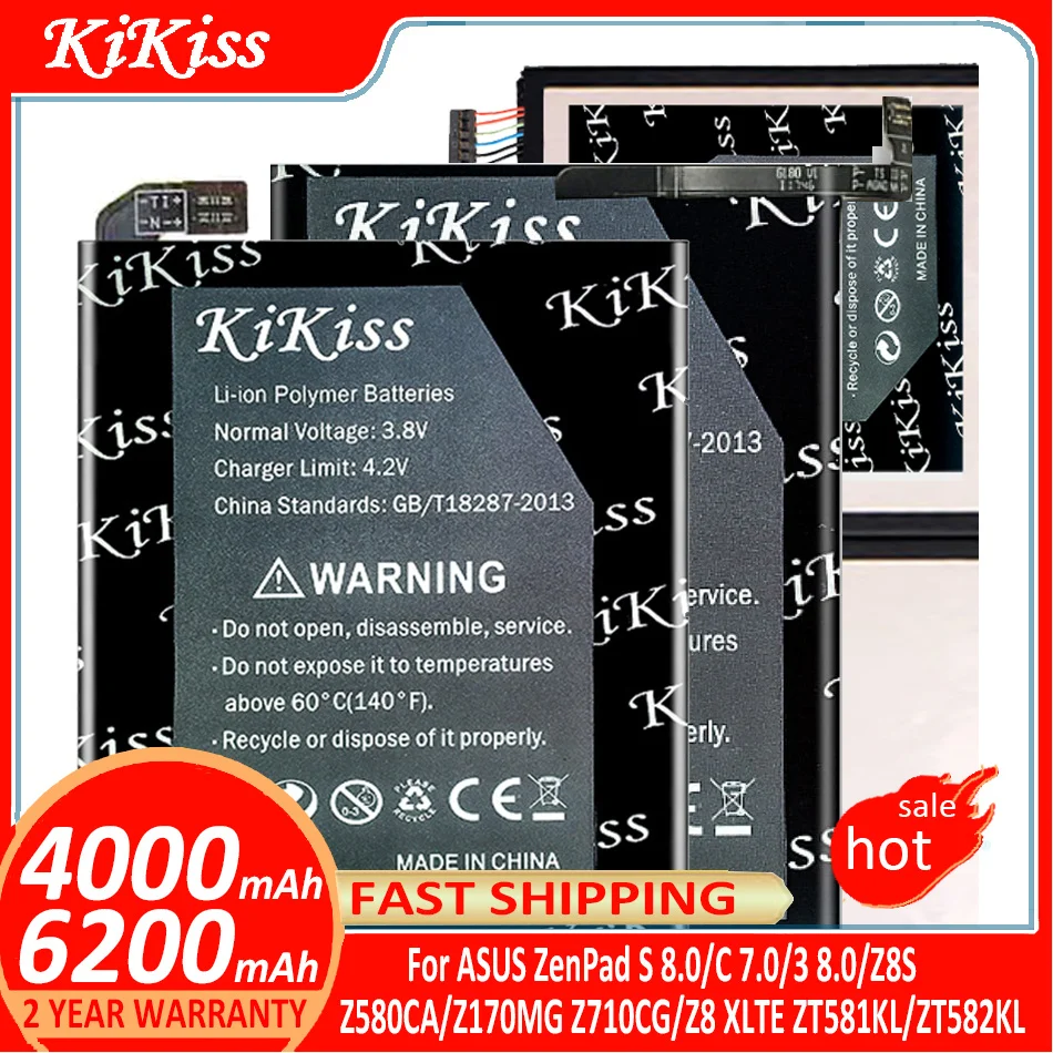 

KiKiss Battery For ASUS ZenPad S 8.0/C 7.0/3 8.0/Z8S/Z580CA/Z170MG Z710CG Z710C P01Z/Z8 XLTE ZT581KL P008 Z581KL/ZT582KL P00J