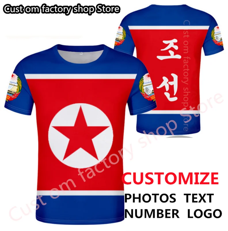 

NORTH KOREA t shirt diy free custom made name number prk t-shirt nation flag kp korean country DPRK college print photo clothing