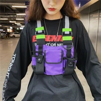 men women fashion chest rig bag reflective vest hip hop streetwear functional outdoor running bag