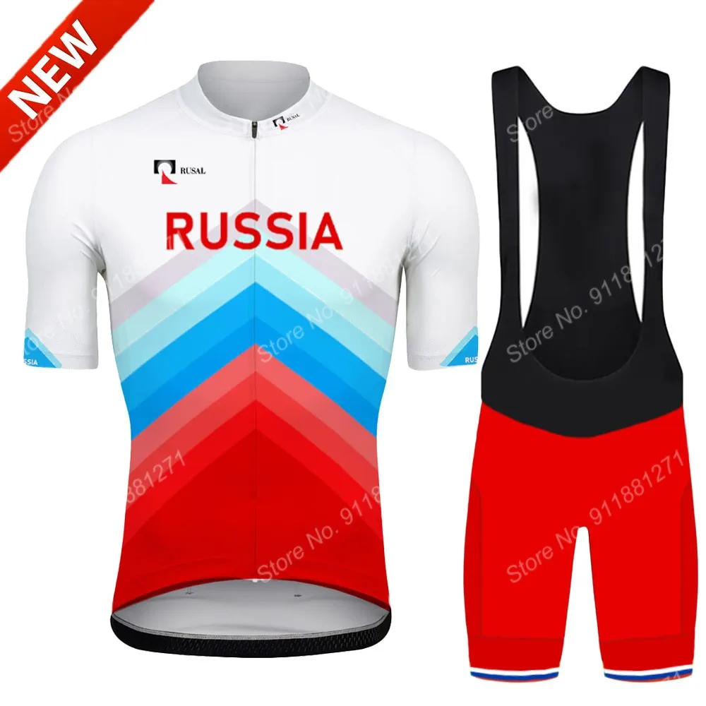 

Suit Russia National Team 2021 Mens Cycling Jersey Set Summer Cycling Clothing Road Bike Shirts Suit Bicycle Bib Shorts MTB Ropa