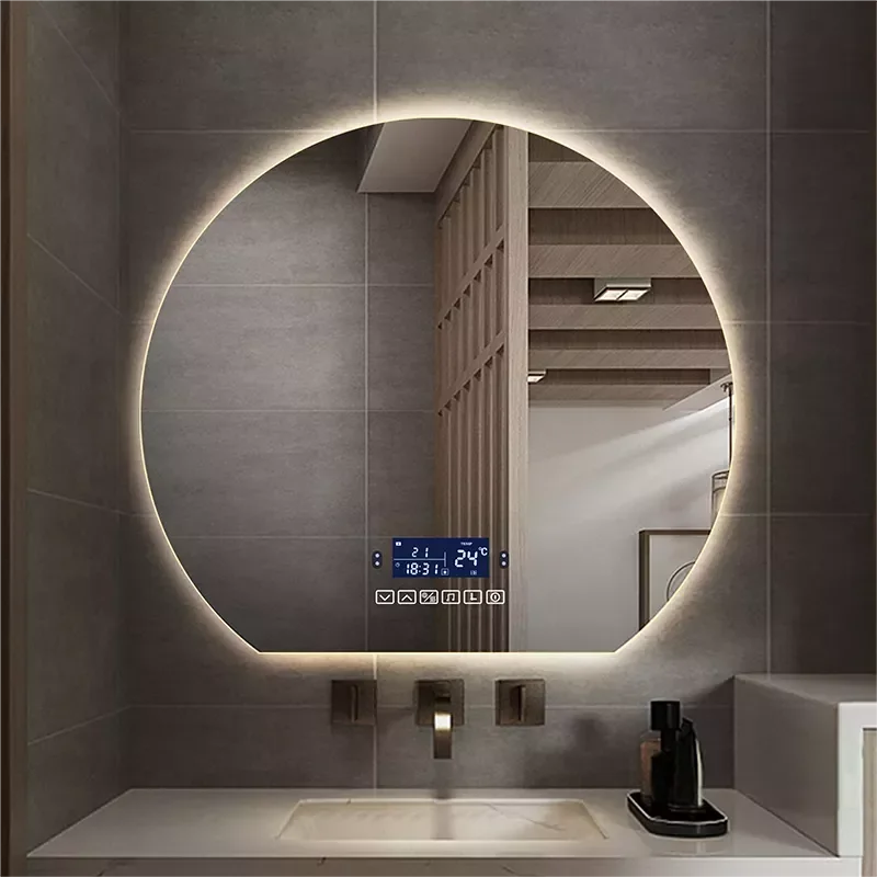 

NEW2023 LED Multifunctional Beauty Bathroom Wall Mounted Mirror With Bluetooth Body Induction Anti-Fog Smart Decorative Vanity M