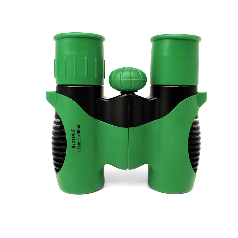 

High Quality Green Color 6X21 8X21 10x22 Kids Binoculars Pair for Wildlife Bird Watching Learning Outside Play