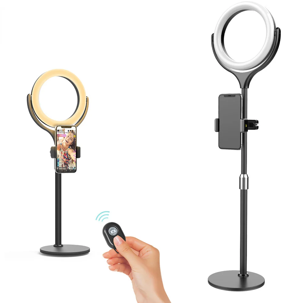 

BW-SL4 Dimmable Ring Light USB Night Light Desktop Selfie Phone Holder bluetooth Remote for Live Stream Vlog for Youtube Hot