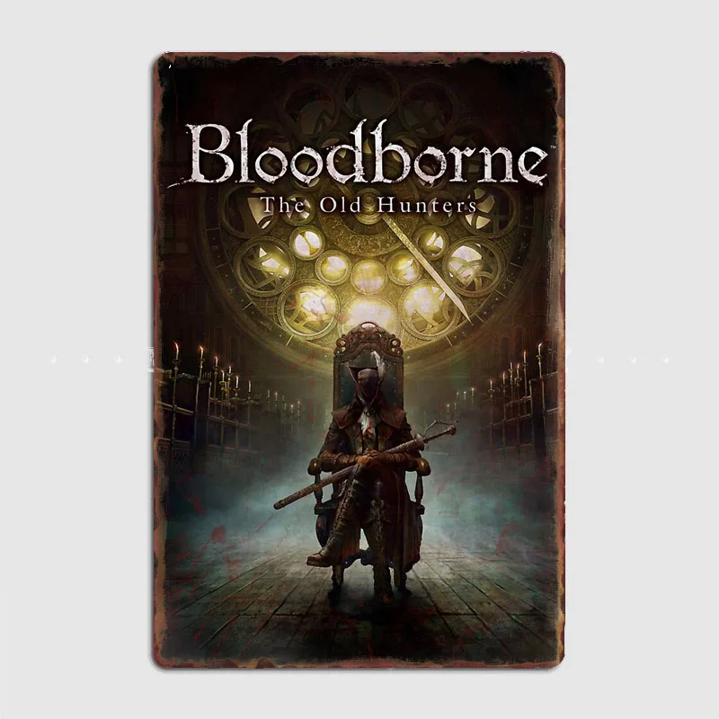 Bloodborne - Леди Мария и Старые Охотники Ретро Металлическая Вывеска Плакат Декор