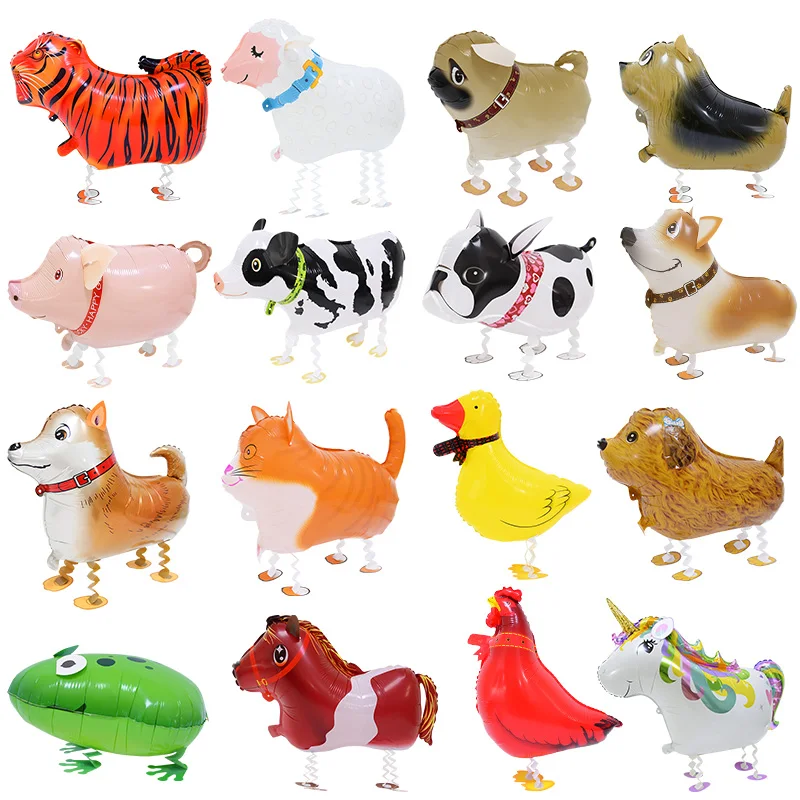 

Mixes Walking Animal Foil Balloons Unicorn Cat Dog Dinosaur Pet Helium Balloon For Kids Jungle Birtdhay Party Decor Globos Toys