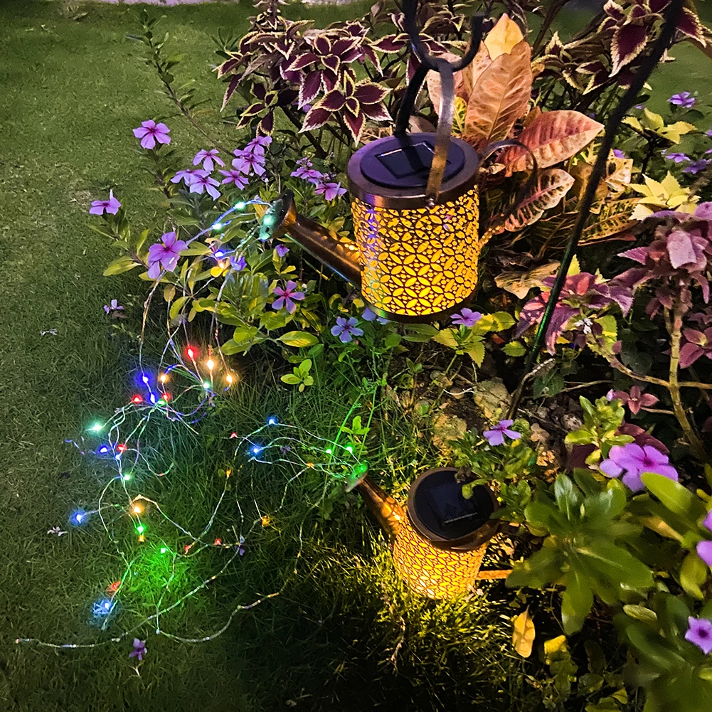 

Solar Watering Can Garden Landscape Path Yard Stake LED String Lights Yard Lawn Art Outdoor Garden Decorations Kettle Lamp