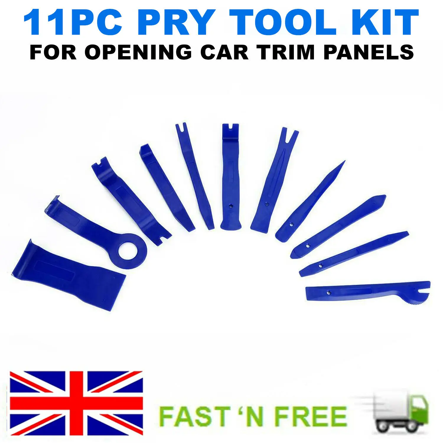 

11PCS CAR RADIO DOOR CLIP PANEL TRIM DASH AUDIO PLASTIC REMOVAL PRY TOOL KIT SET
